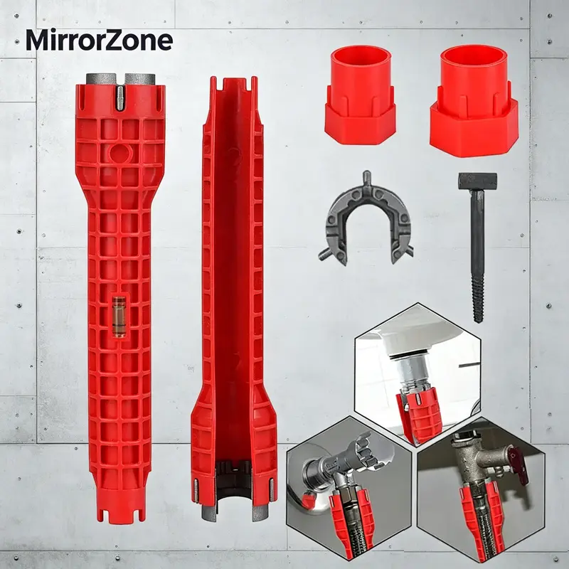 14-in-1 Faucet Wrench,Sink Faucet Installer Tool,Multi-functional Pipe Wrench,Bathroom Plumbing Installation & Repairs Wrench for Small Space Toilet Kitchen Bathroom Toilet Sink.