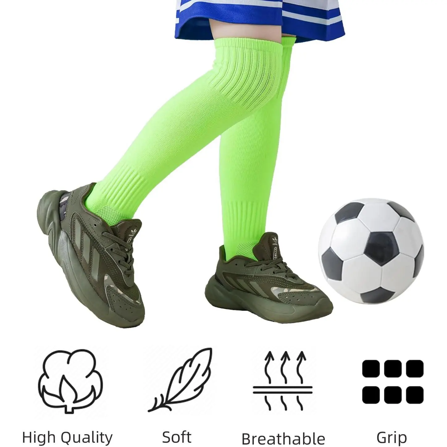 Boys Girls Soccer Football Socks - Knee High Solid Sports Socks for Toddler Kids, Breathable Comfortable Athletic Socks Perfect for Training Match Outdoor Activities, Durable Stretchable Design Boys Girls Soccer Football Socks - Knee High Solid Sports Socks for Toddler Kids, Breathable Comfortable Athletic Socks Perfect for Training Match Outdoor Activities, Durable Stretchable Design