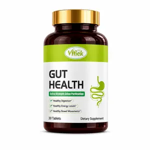 Vffiek Chewable Gut Health Daily Support Supplement - 30 Tablets with Fiber, Probiotic Blend for Diet Support