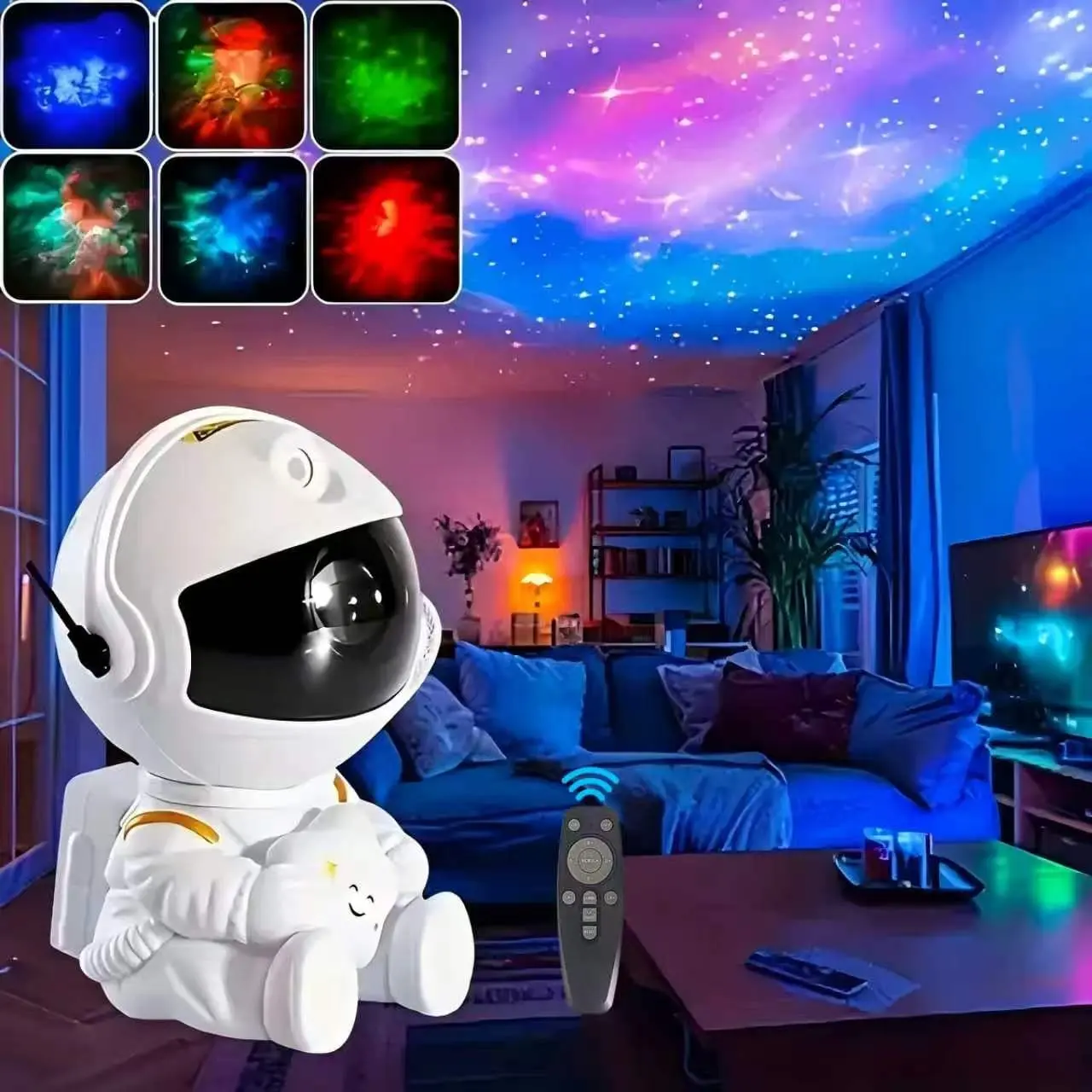 Astronaut Galaxy Projector, Star Projector with 8 Colors LED Nebula, Starry Night Light Projector with Remote, Kids Room Decor, Gifts for Kids, Friends, Birthday Game Party, Atmosphere Light, Decorative Led Light, Cool Lights