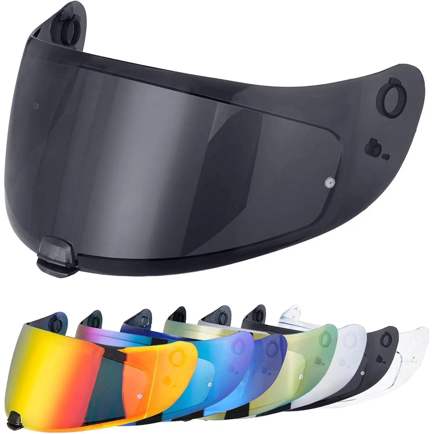 VCOROS C70 Motorcycle Helmet Visor Shield - Non-Fog, Anti-Scratch, Dust-Proof, UV Protected, 1 Size, Chrome Gold, Easy to Install, for Night Riding, Compatible with FG-17, FG-ST, IS-17, HJ20M Full Face Helmets, Black Accessory (Multiple Colors Available)