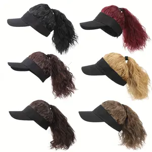 Adjustable Women's  Hat Wig with Curly Ponytail - Sporty Stylish Synthetic Cap for All Hair Extensions