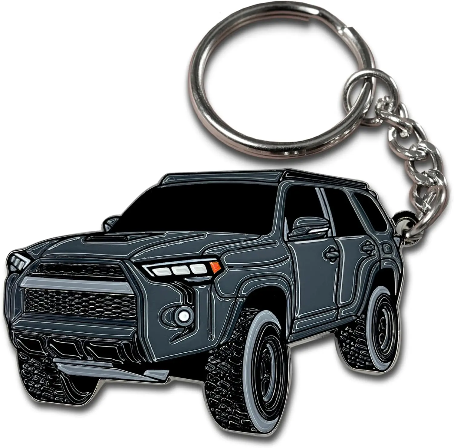 Off-Road 4Runner Metal Keychain with Copyrighted Art, Lightweight Accessory for 4th & 5th Gen TRD Mods, Gift in Lime & Lunar Rock Colors, Unisex, Key Fob Cover, Car, Less Than 1 Oz, 2X1.3", Gift Idea, Metal/Metallic, 3Rd Gen 2023, Durable