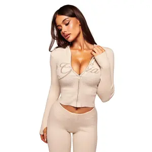 BLARE KNIT HOODIE - CREAM