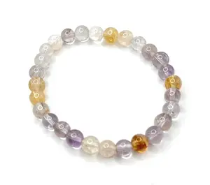 Ametrine Beaded Stretch Bracelet 5 6mm Handmade Natural Gemstone Beads for Harmony Balance and Clarity
