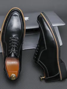 Men's Business Formal Lace Up Dress Shoes, Classic Pointed Toe, Fashionable Solid Color Dress Shoes for Work Office, Male All-match Commuter Shoes for Daily Wear, Business Style Shoes, Office Work Footwear