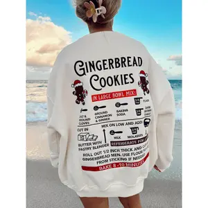 Ivory Gingerbread Recipe Christmas Embroider Sweatshirt