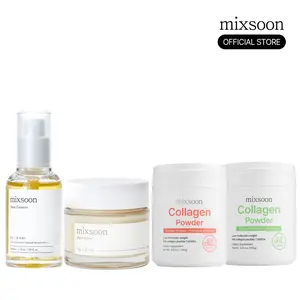 [mixsoon official shop] Bean Skincare & Collagen Drink, In & Out Glow Routine set — Bean Essence & Cream + Pomegranate & Lime Collagen Powder Moisture Hyaluronic