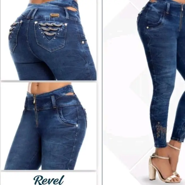 blue jeans women high rise Blue color demin Womenswear Denim 56884 b15