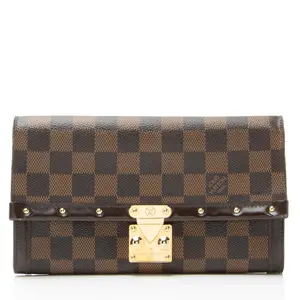 Pre-owned Louis Vuitton Leather Small Leather Goods Damier Ebene Venice Wallet