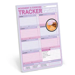 Movement & Exercise Tracker Big & Sticky Notepad - Sticky Fitness Tracker Pad (40 Sheets, 9.75 x 7-inches)