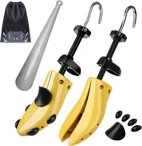 New Deal, Pair of Professional 2-Way Premium Shoe Stretcher Tough Plastic Shoe Trees, Adjustable Length & Width Durable Shoe Shaper for Men and Women (Large)