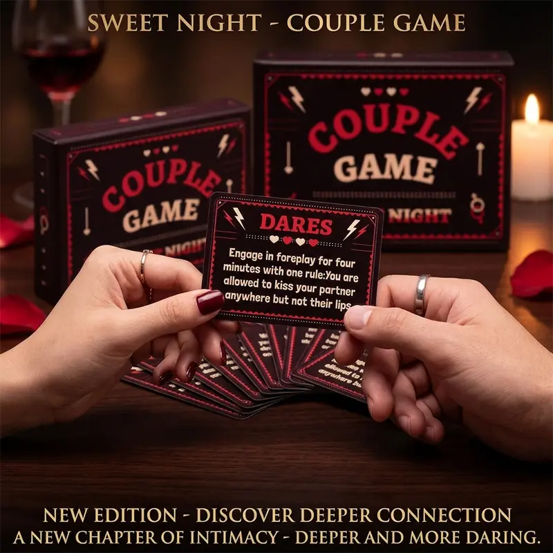 Couple Edition Card Game -50-Card Truth or Dare Couples Card Game - Fun Tabletop, Party Board Game, Ideal for Date Nights, Anniversaries, Fun Tabletop Game Suitable for 2 or more players