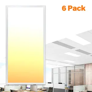 Comiled 6 Pack 2x4 LED Flat Panel Lights - 2x4 LED Drop Ceiling Light Fixture 5000K 4000K 3000K Selectable & 0-10v Dimmable, 50W, LED Light Fixture, 100-277Vac, Lay in Fixture for Office, Shop, Kitchen, ETL Listed
