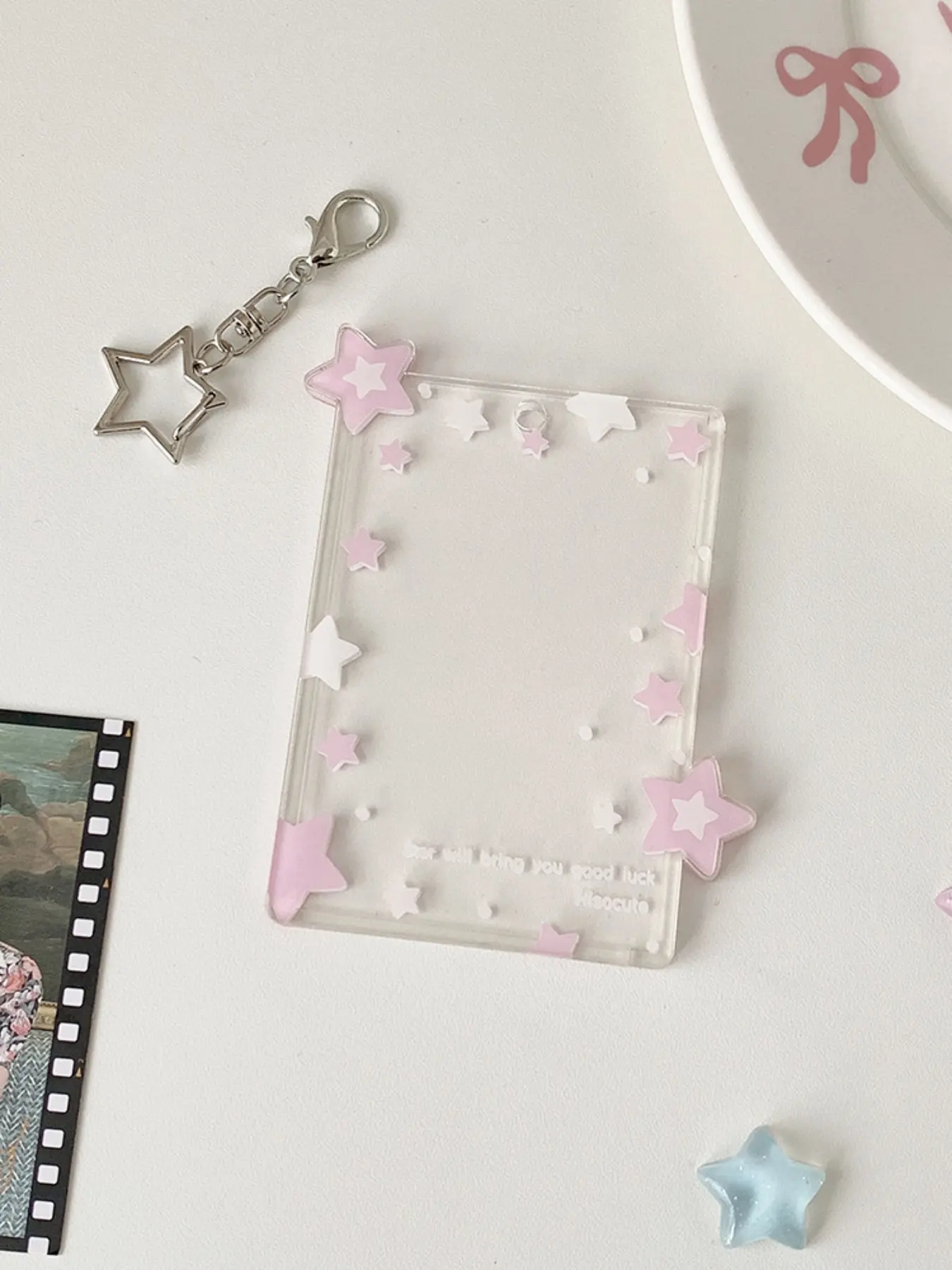 Colorful Star Storage Case, Three-Inch Polaroid Protector, Fan Card Holder, Hard Card Sleeve, Display Pendant Case, Acrylic Id Holder, Id Badge Holder, Id Holders For Badges