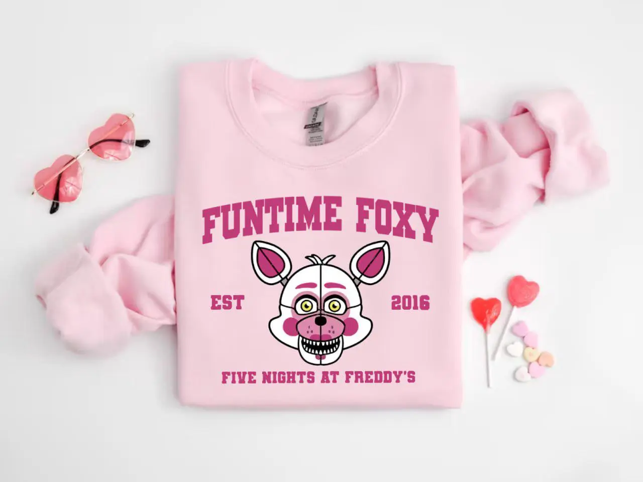 Funtime Foxy + Est.2016  Shirt/Sweatshirt/Hoodie, Five Nights at Freddy's Shirt, Villain Five Nights at Freddys Vintage Halloween 2025 Shirt, Horror Nights, Retro Horror Nights