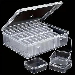 30-Grid Clear Plastic Storage Box with Lid, Divided Compartments, 1 Count, Home Organizer for Beads, Jewelry & Crafts, Bead Storage Containers