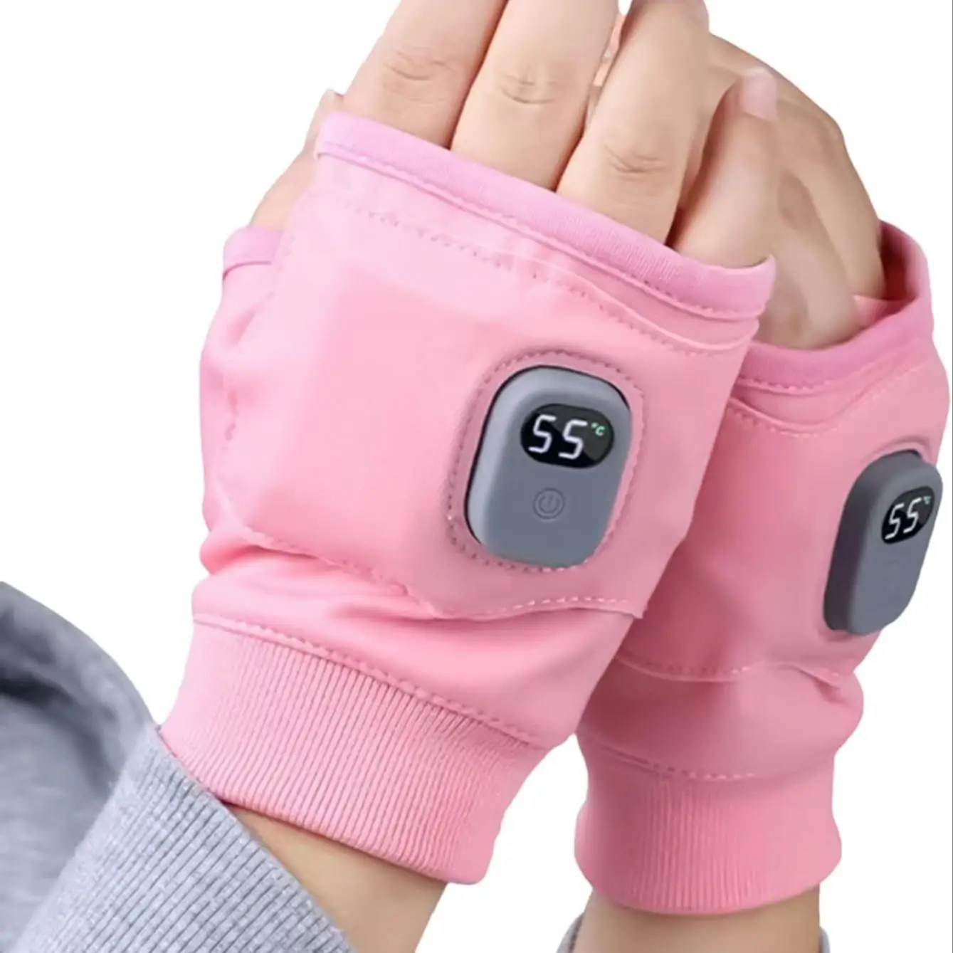 USB Rechargeable Heated Gloves, Unisex Touch Screen Half-finger Design Gloves, Essential for Winter Cycling, Skiing & Outdoor Activities, Teen Girl Gi