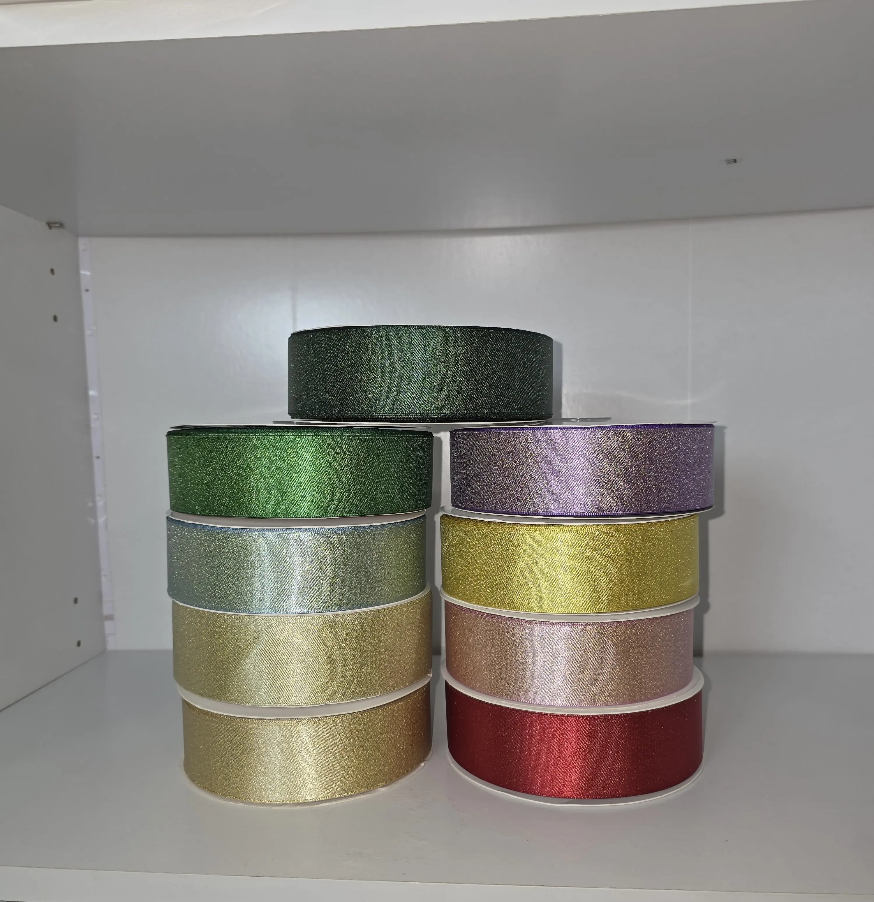 Shimmer Satin Ribbon - 4cm, 50yd, Soft Durable Easy-to-Shape Premium Office Stationery, Ideal for DIY Crafts, Bow Making, Floral Arrangements, Champagne-Themed Office Gift Wrapping