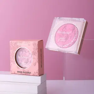 Flower-shaped Embossed Blush Makeup Highlighter Blush Palette Sparkle Effect Long Lasting Baked Powder Blush for Girl & Women Makeup Cosmetics