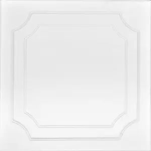 A La Maison Ceilings The Virginian 20 in x 20 in Decorative Styrofoam Glue-up Ceiling Tiles - #R08 - (Pack of 8) / 21.6 sqft