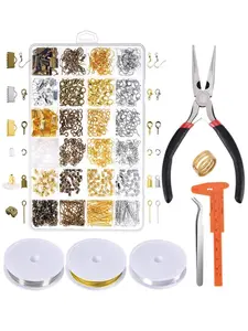 Jewelry Making Tool Set, Including Jump Rings & Lobster Clasps & Beads & Plier & Screw Eye Pins & Jump Rings & Beads, DIY Jewelry Making Supplies, Jewelry Making Kit