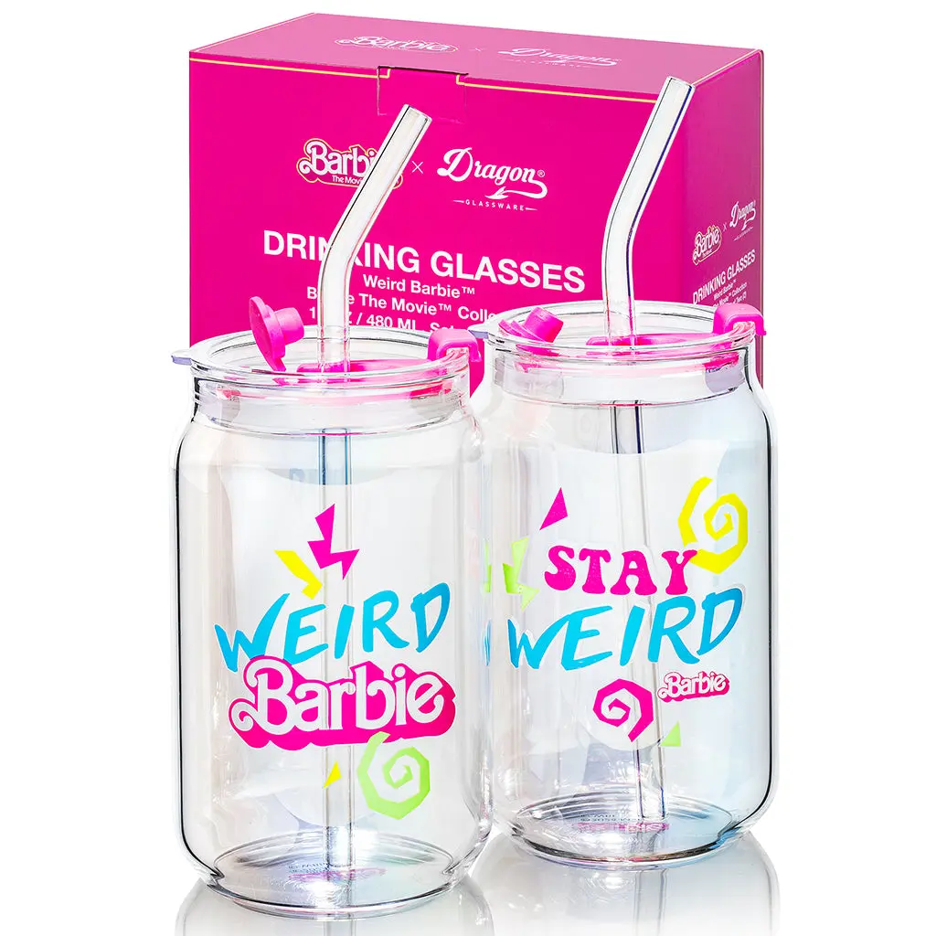 Barbie™ The Movie x Dragon Glassware® Weird Barbie™ Drinking Glasses Cup Drinkware Barbie™ The Movie x Dragon Glassware® Weird Barbie™ Drinking Glasses Cup Drinkware