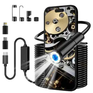 Lewiirobxx 1920P HD Endoscope Camera for iPhone iPad Android, 8mm Single/Dual Lens Borescope, Semi-Rigid Cable, Adjustable LED Light, IP67 Waterproof for Car Repair, Home Appliance & Pipeline Inspection