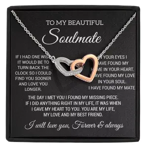 To My Soulmate Necklace, Gift For Wife Girlfriend From Husband, Birthday Gift, If I had One Wish It Would Be To Turn Back The Clock So I Could Find You Sooner An Love You Longer Necklace
