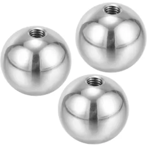 M6x25mm Ball Nuts Knob, 3 Pack Female Thread 304 Stainless Steel Round Blind Hole Screw Cap Cover for Lighting Machinery DIY Decoration, Silver
