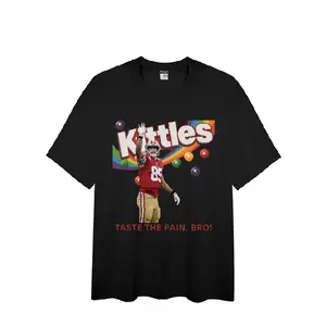 Women's George Kittle Pain Brothers Unisex Short-Sleeve T-Shirt, 49ers Game Day Streetwear, Biker-Friendly Breathable Fabric, Funny Football Meme Tee for Fans