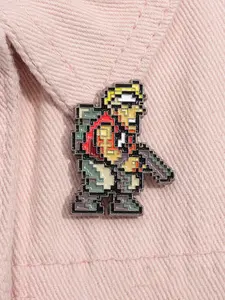Alloy Bullet Shooting Game Enamel Pin Durable Metal Pins Pixel Arcade Game Alloy Brooch Lapel Backpack Badge Fashion Jewelry Accessories Gift for Friends