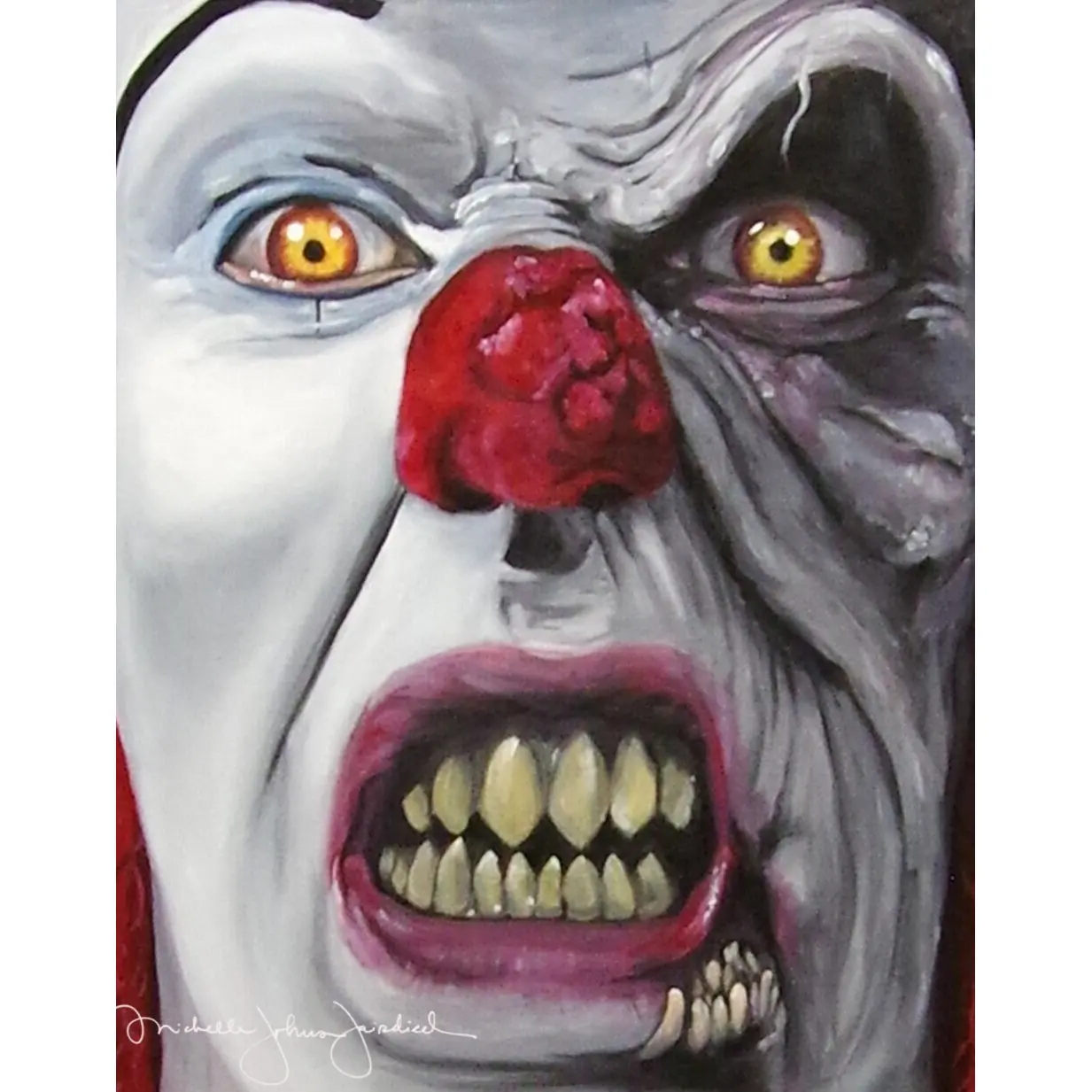 Pennywise 11"x14" signed Fine Art Print Stephen King It Tim Curry Scary Clown Pop Art Red Balloon Teeth