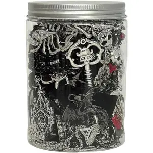 Rogue Gem Mysterious Jar, Gothic Surprise Set for Women, Includes Gothic Punk Witch Lace, Earrings, Rings, Bracelets, and Hair Clips, Unique Gothic Style Box Gift