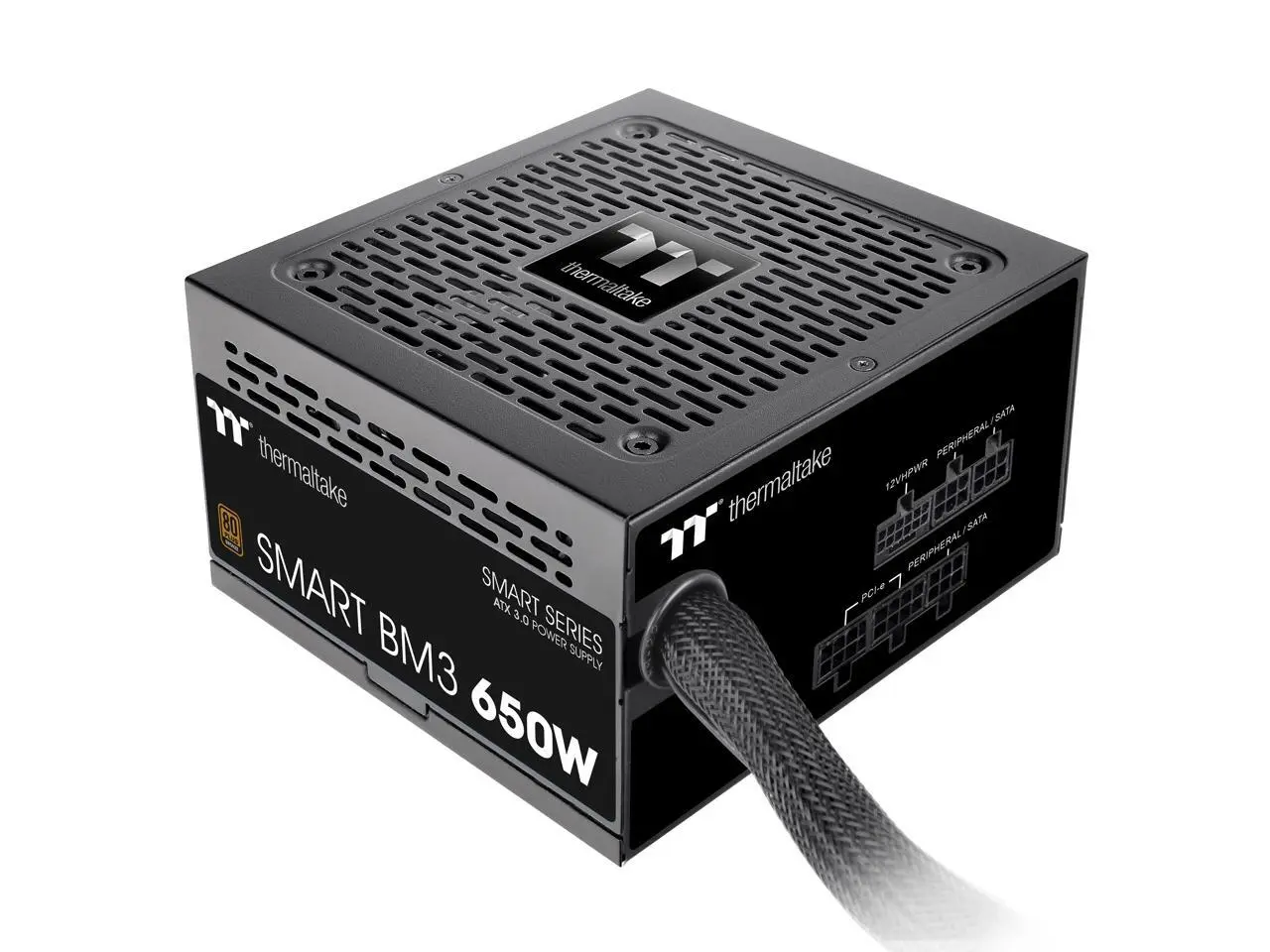 Thermaltake Smart BM3 650W 80Plus Bronze ATX 3.0 & PCIE 5.0 Ready Semi-Modular Power Supply; 105°C/221°F Japanese Capacitor; 5 Year Warranty; PS-SPD-0650MNFABU-3