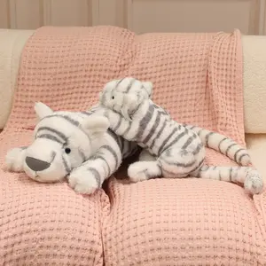 30cm/45cm Simulated Snow Tiger Plush Toy, Soft Fluffy Stuffed Animal, Birthday Gift, Home Decor, Mother's Day Present, Soft Cuddly Gift