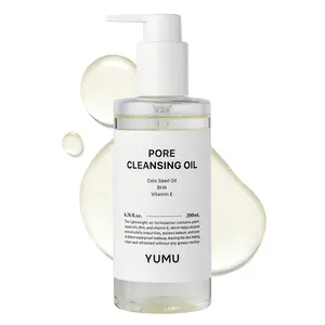 YUMU Coix Seed Deep Pore Cleansing Oil (200ml/6.76 fl.oz.) ｜ Vitamin E, BHA, Double Cleansing, Waterproof Makeup Remover, Gentle Oil Cleanser, Blackhead Remover, No Oily Residue, Korean Skin Care