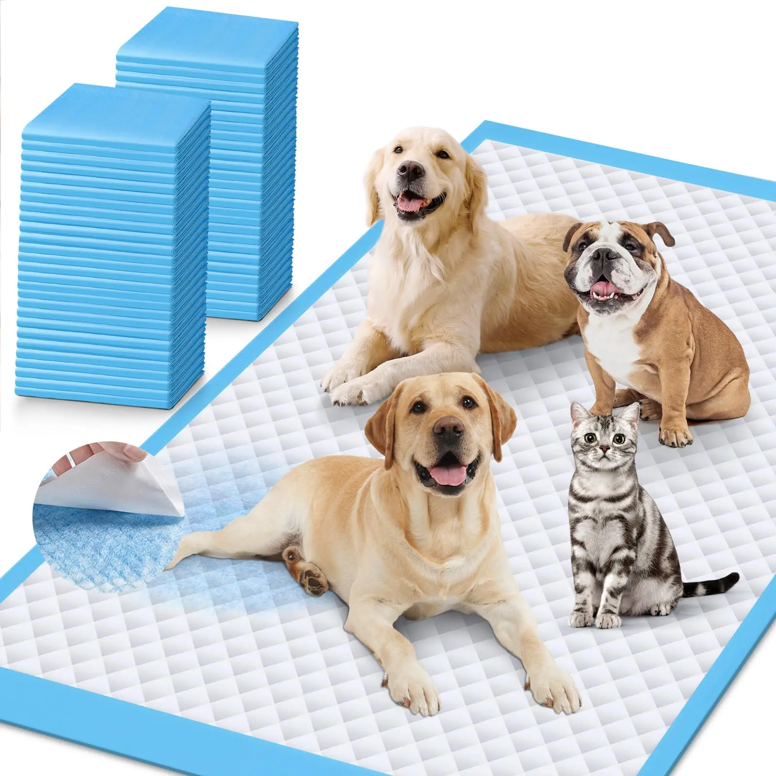 130G Thicker Extra Large 37in x 54in Puppy Pads – XL Dog Pee Pads with Reinforced Edges for Large Breeds & Multi-Dog Homes, 100% Leakproof, 48H Absorption, Indoor Training & Floor Protection