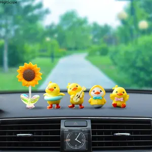 7 Pcs Cute Duck Car Dashboard Ornaments, Creative Interior Decor, Universal Car Accessories for Men & Women