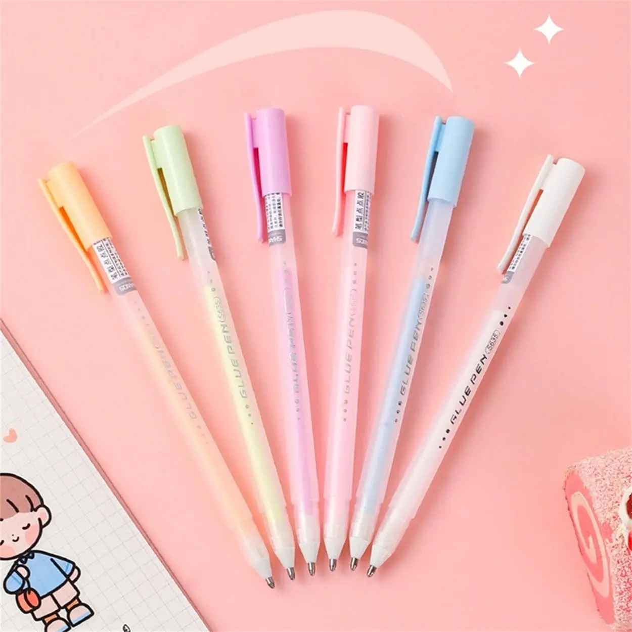 Multi-Color Quick Dry Craft Glue Set, Precision Tip Spot Glue for Detailed Paper Crafts, Foil Stamping, and Handmade Stationery, Washable & Non-Toxic Formula for Secure, Neat Bonding (6 Pens)​