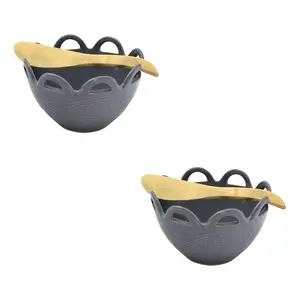 Temp-tations Woodland S/2 Scalloped Ramekins with Spreaders