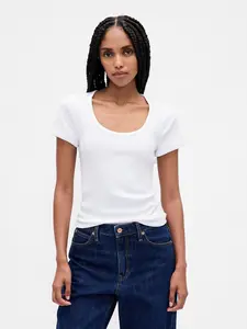 Gap Women's Modern Rib Scoop Crop T-Shirt