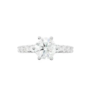 【#R458 2CT】UCCIYO 18k Gold-Plated Lab-Created Moissanite S925 Sterling Silver Moissanite Ring for Women Men Hip Hop Jewelry Gift Valentines Day gift Bridal Statement Ring