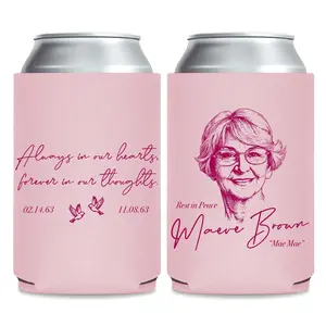 Personalized Always In Our Hearts Can Cooler Favors, Custom Can Cooler Favors, Custom Celebration of Life Can Coolers, Funeral Reception Can Cooler (674)