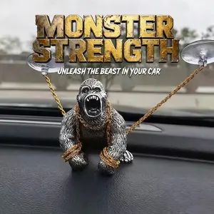 Crazy Gorilla Dashboard Decor| Anti-Slip Base, Funny Car Ornament