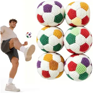 6PCS Soccer Ball Crochet Hacky Sack Footbag Set, 2026 New Colorful Knitted Kick Balls for Kids & Adults, Handmade Juggling Toss Sandbags, Durable Outdoor Toys for Party, Playground, Travel & Stress Relief