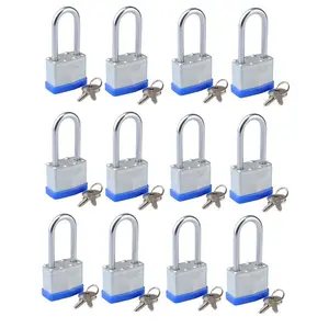 Kuahome 12 Piece 40mm Laminated Pad Locks Keyed the Same Alike Long Shackle