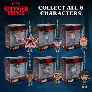 Netflix Official Stranger Things 3D Keychain, Eleven Dustin Demogorgon Eddie, Aesthetic Backpack Charm, 80s Retro Merch, Adult Collectible Gift Accessory