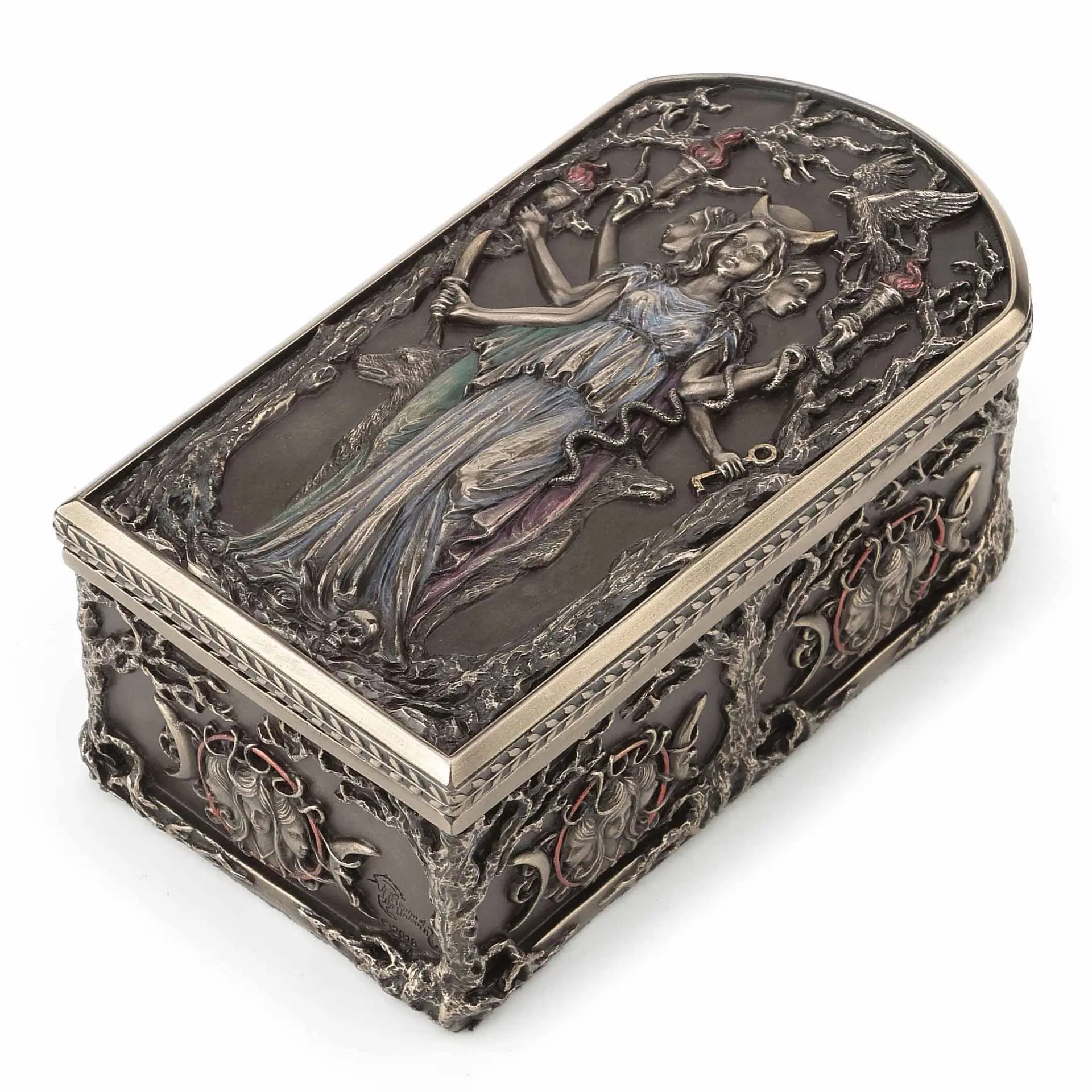 2.5 Inches Greek Classic Hecate Triple Goddess Trinket Box, Witchcraft Aesthetic CCB Boxed Statue for Home Decor
