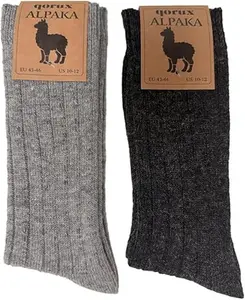 Alpaca Wool Thermal Winter Socks, Thin Unisex Cold Weather Socks, 2-Pair & 4-Pair